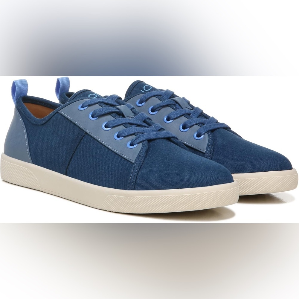 Casual Women's Navy Canvas Sneakers - Lace-Up Low Top